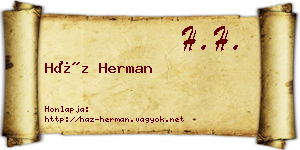Ház Herman névjegykártya