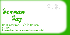 herman haz business card